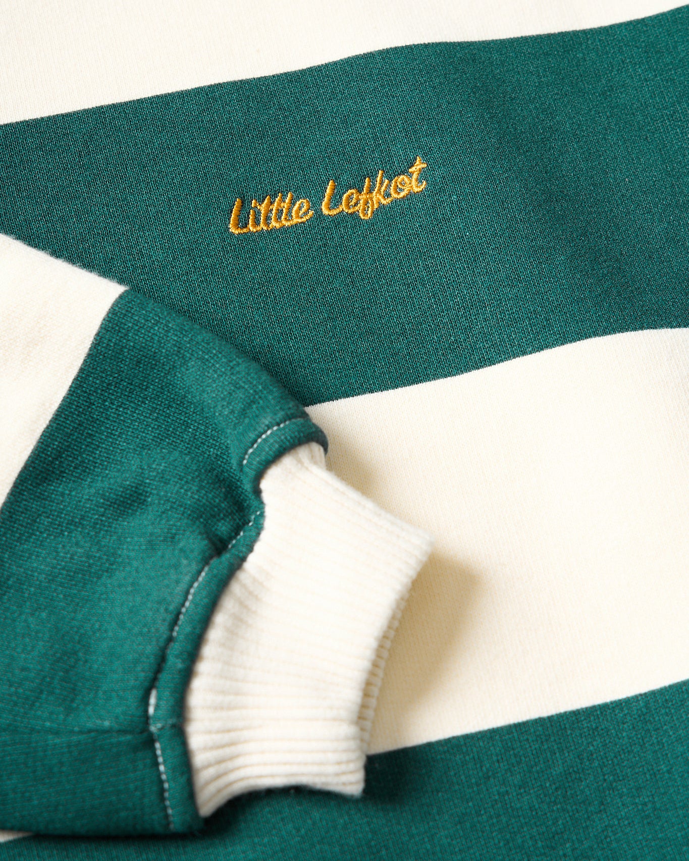 Sweatshirt Bege com Riscas Verdes