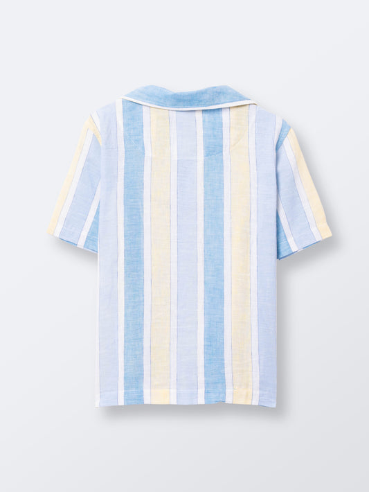 Camisa Afonso Riscas Azul Amarelo