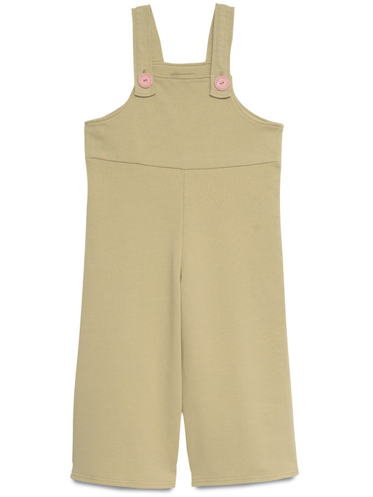 Peto de algodón extragrande – Verde oliva con botones rosas