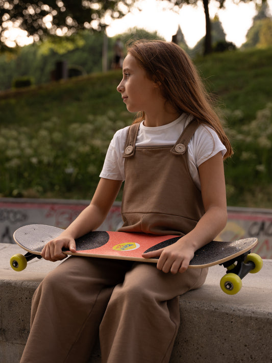 Jardineiras Oversize em Algodão – Castanho