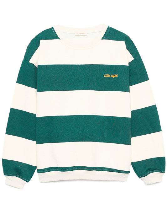 Sweatshirt Bege com Riscas Verdes