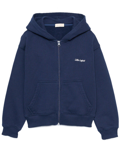 Hoodie Azul Cardado com Fecho