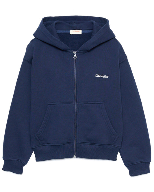 Hoodie Azul Cardado com Fecho