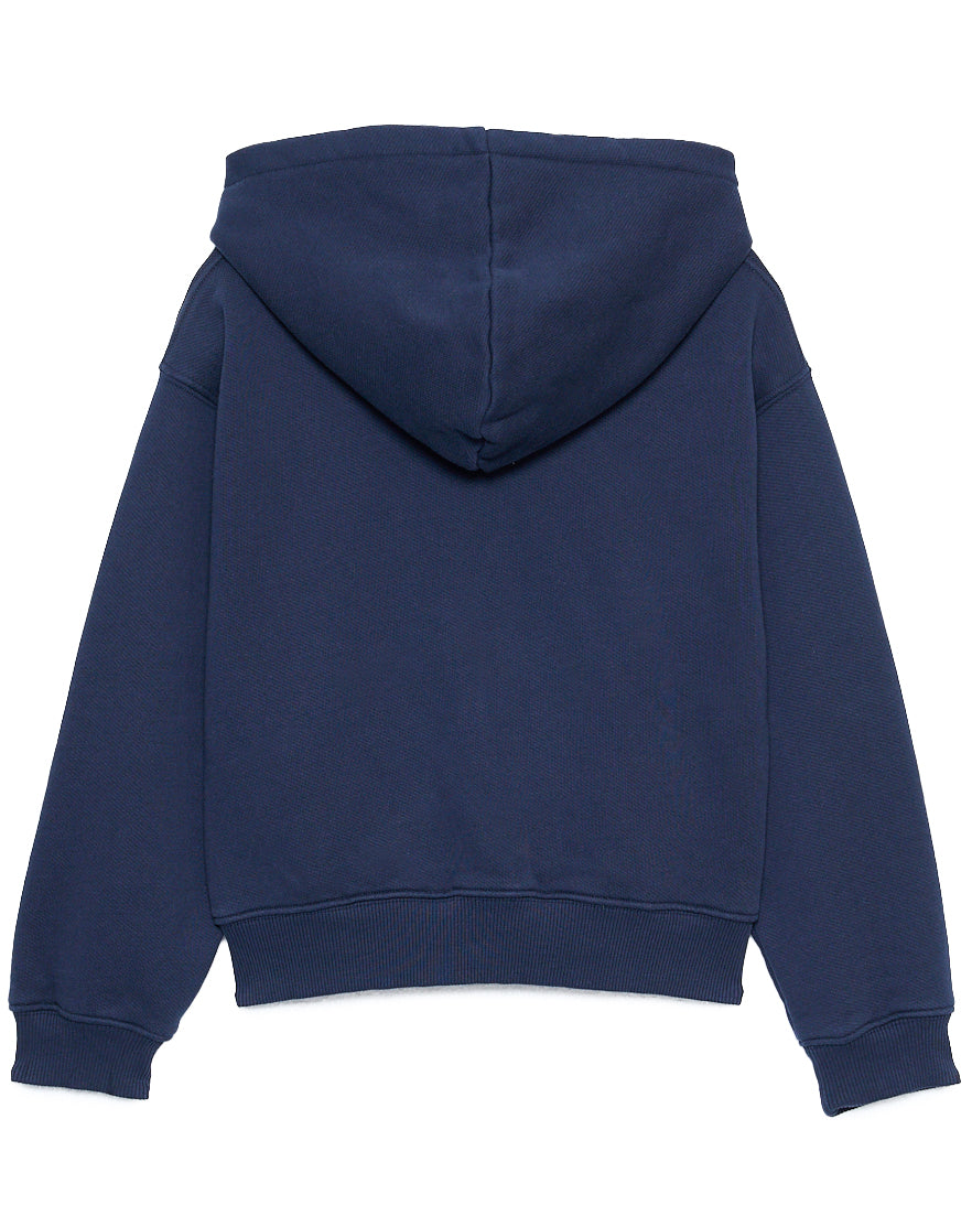Hoodie Azul Cardado com Fecho