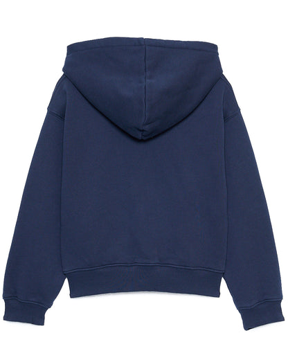 Hoodie Azul Cardado com Fecho