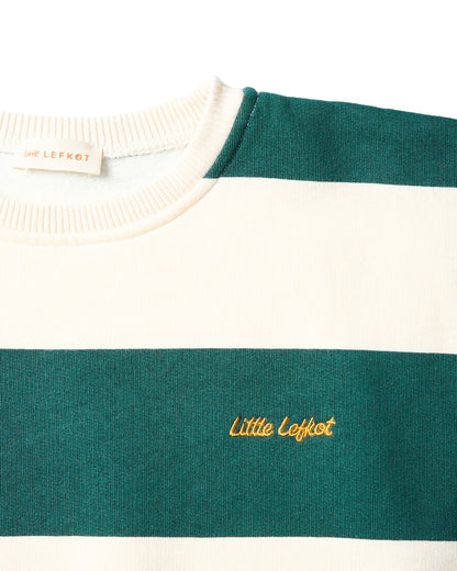 Sweatshirt Bege com Riscas Verdes