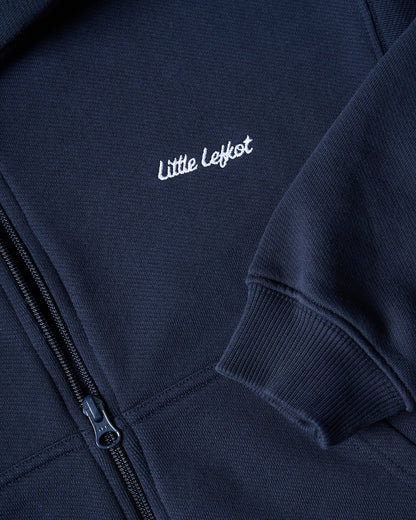 Hoodie Azul Cardado com Fecho