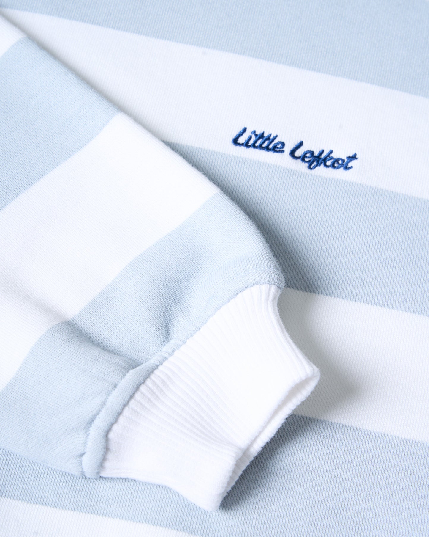 Sweatshirt Branca Riscas Azul Ciano