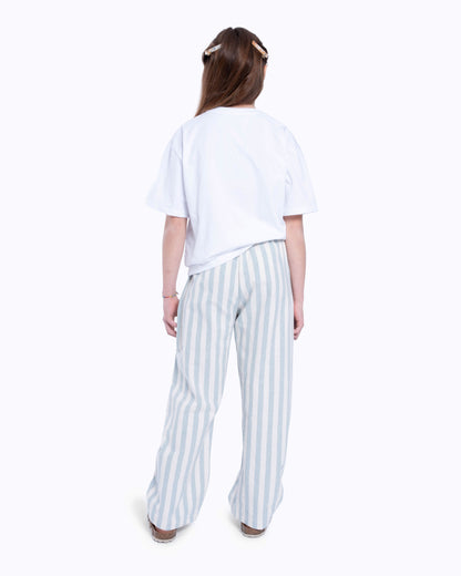 Calça Alice risca azul