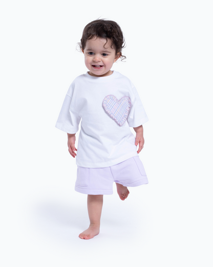 T-Shirt Coração violeta