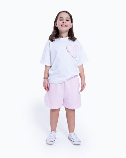 T-Shirt coração rosa