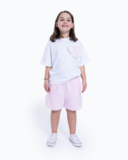 T-Shirt coração rosa