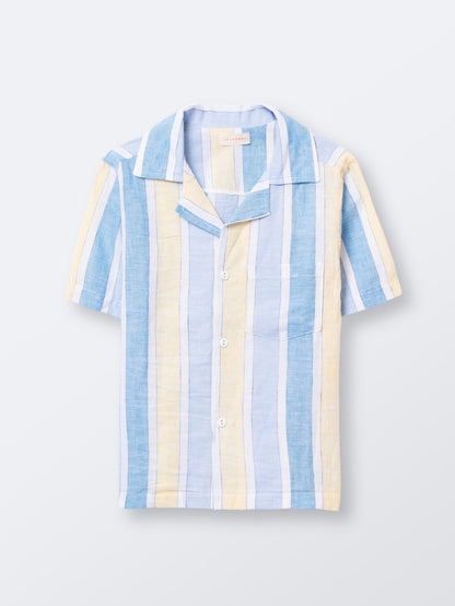 Camisa Afonso Riscas Azul Amarelo