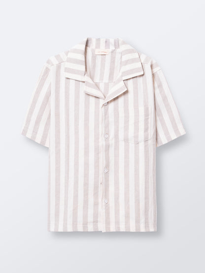 Camisa Afonso Risca Chocolate