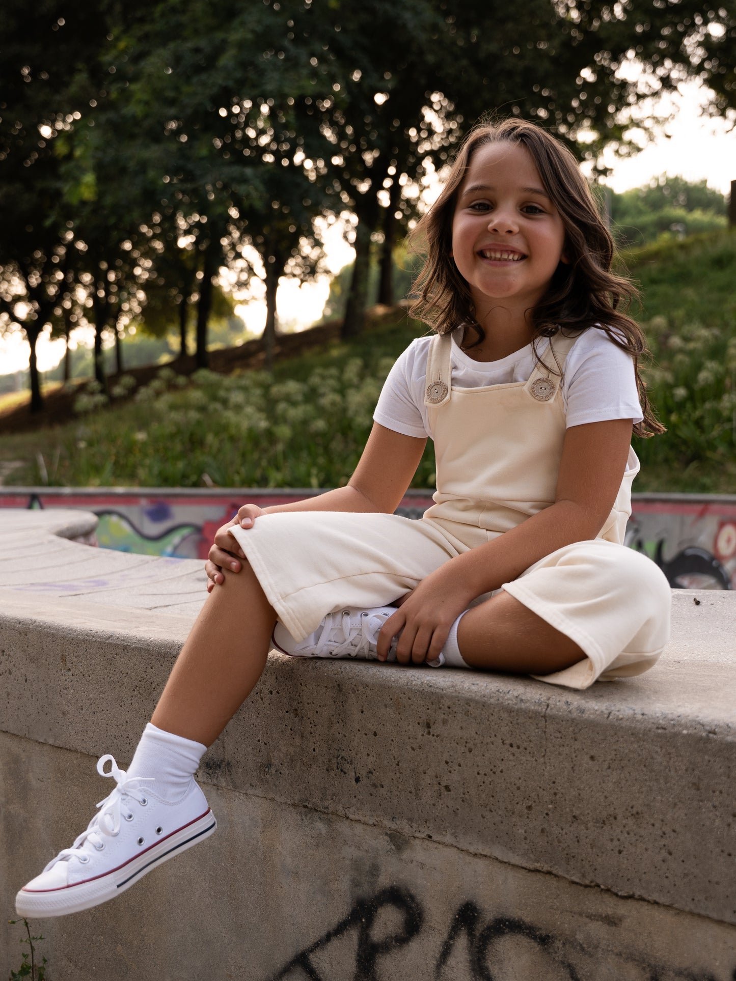 Jardineiras Oversize em Algodão – Bege