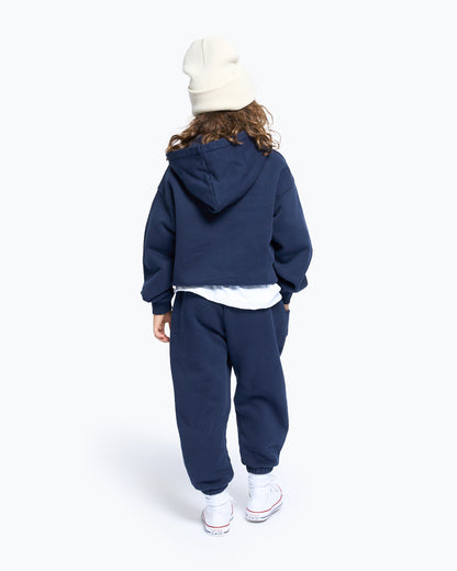 Hoodie Azul Cardado com Fecho