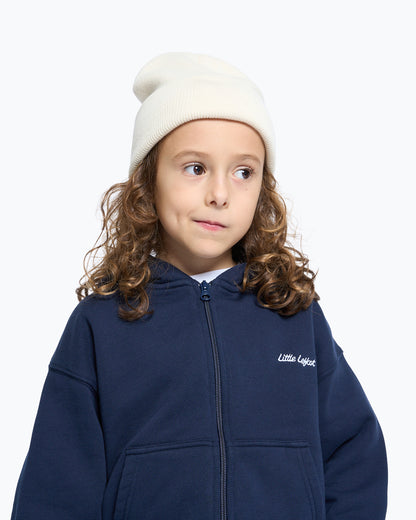 Hoodie Azul Cardado com Fecho