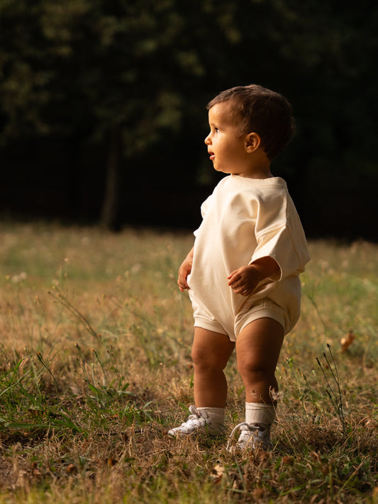 Babygrow Oversize em Algodão – Bege