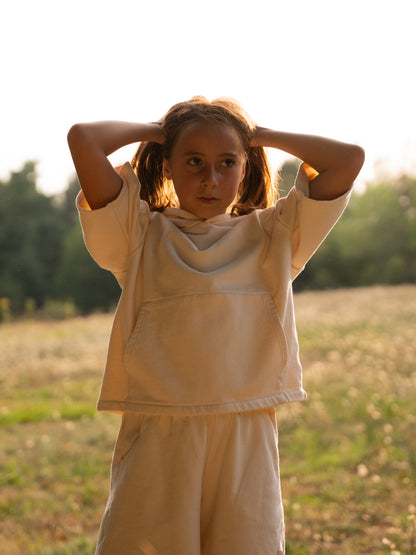 Sweatshirt Oversize com Capuz – Bege